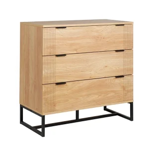 Modern Nordic Picket Dresser Cupboard for Garments Storage – 3-Drawer Organizer for Residing Room or Bed room