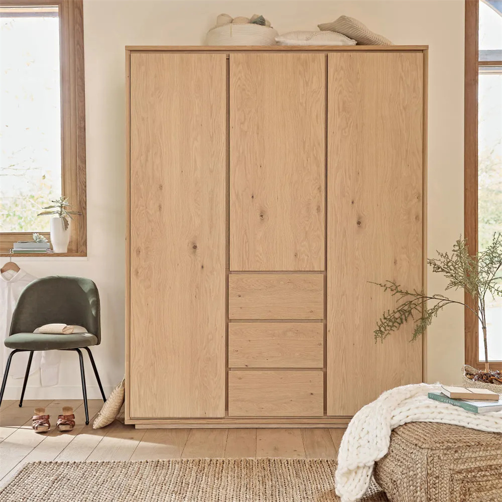 Modern Strong Wooden Oak Wardrobe for Bed room Renovation - Luxurious Dwelling Furnishings